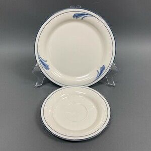Lenox Chinastone Brushstrokes For the Blue Patterns Salad Saucer Plates Lot of 2